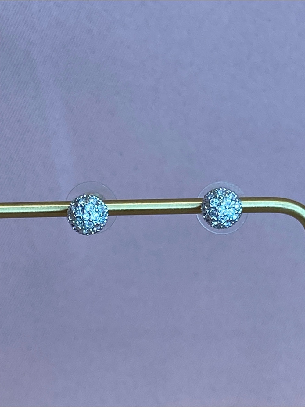 NWT Swarovski Brand Crystal Ball Pavé Stud Earrings - Picture 5 of 8